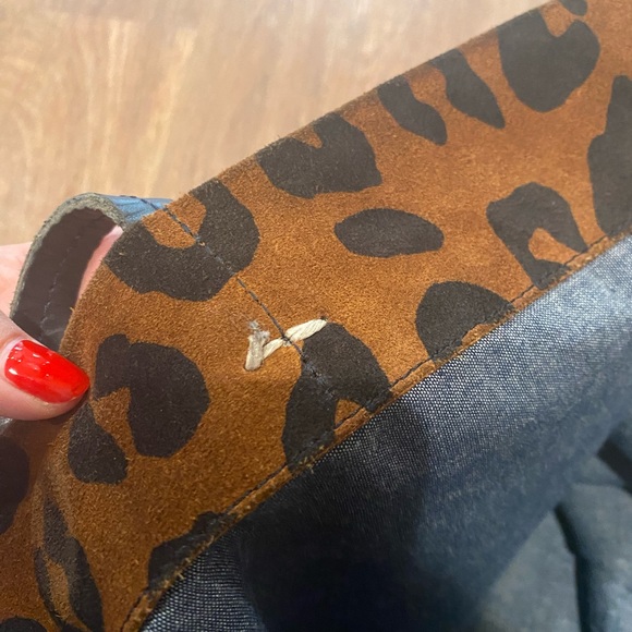 Clare V. Simple Tote in Leopard Suede (Cognac Pablo Cat) - Picture 10 of 11